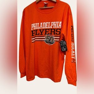 Philadelphia Flyer Hockey Shirt, 50 Year Anniversary, Men's Large, Long Sleeve